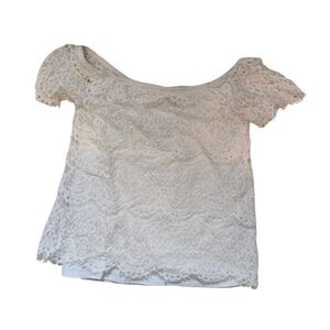 Dynamite White Lace Crop Top Size Petite Small